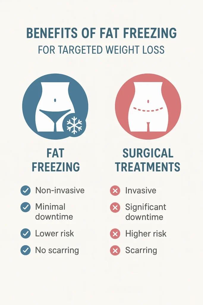 graphic showing the benefits of fat freezing Elstree Park