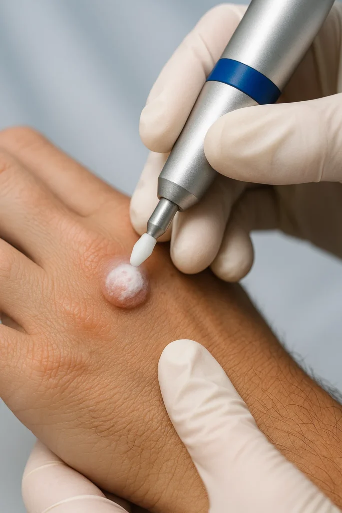 example of wart removal Elstree Park using cryopen