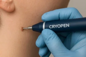 Person receiving skin tag removal Elstree Park