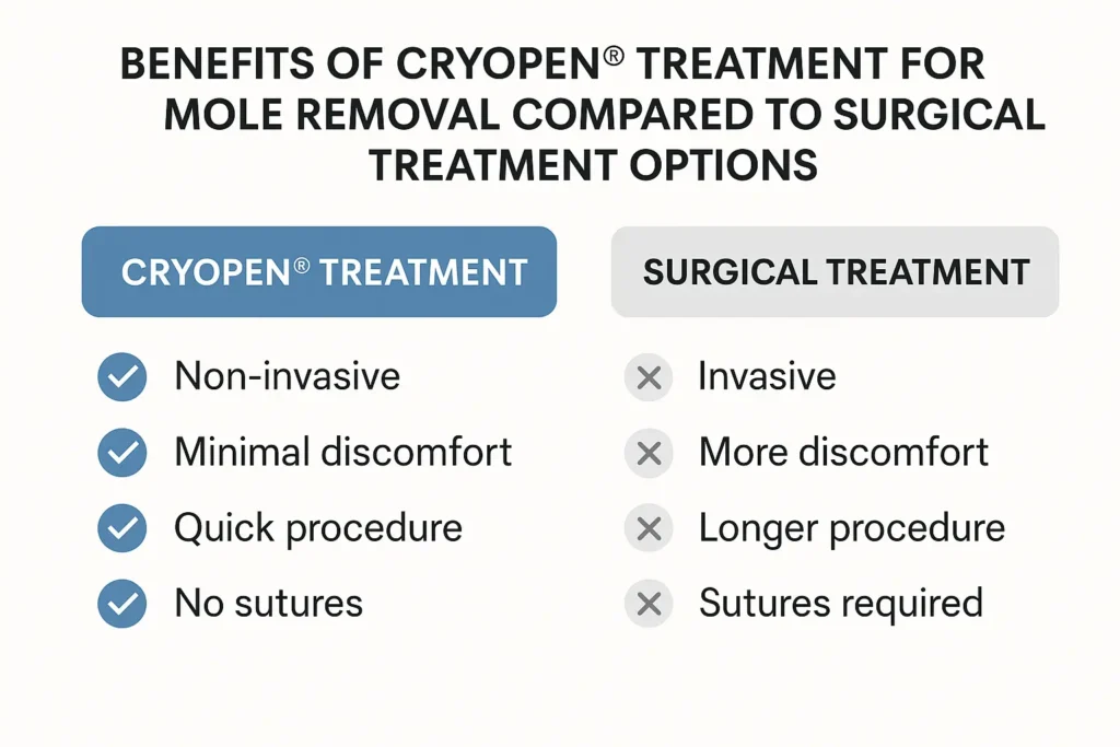 Benefits of facial mole removal Elstree Park - call our team today to book a consultation